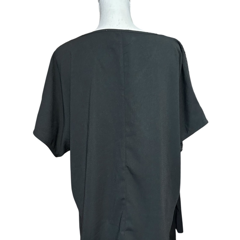 Savanna Jane Womens Sequin Top Size 1X Black Glam Concert Festival Cowgirl - Picture 3 of 7